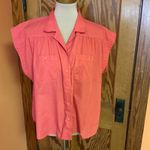 Vtg 70s orange girly button down top Size 18 Photo 10