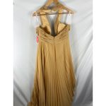 JJ's House NWT  Deep V Pleated Gold Bridesmaid Dress Size 14 Photo 4