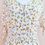 Reborn J White Pink & Yellow Floral Print Pleated Dress. Size 1X Photo 1