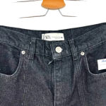 ZARA The Panelled Slim High Rise Slim Fit 4-Pocket Jeans Black Denim Size US 2 Photo 5