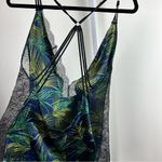 Victoria's Secret Palm Print Chemise L Strappy Back Lace Lingerie Photo 7