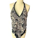Carmen Marc Valvo  Ornamental Floral Halter One Piece Swimsuit ~ Women's 12 Photo 3