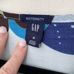 Gap Maternity Long Sleeve Tunic Top Cotton Blue Brown Floral Y2K ~ Size M Photo 6