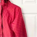 Columbia Red Houndstooth Print Zip Up Rain Resistant Jacket Hooded Small Women Photo 4