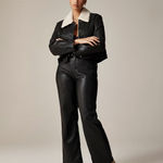 J.Crew  Slim wide leg pant in faux leather Photo 3