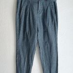 Sundance Life Of Dreams Gingham Plaid Pants Petite Blue Linen Cotton Sz P8 Photo 0
