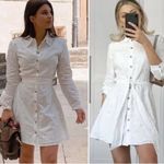 ZARA White Eyelet Fit and Flare Long Sleeve Dress Size XS Photo 14