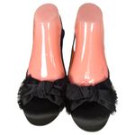 Kate Spade Black Satin Bow Closed Toe Sling Back Heels Size 9 Photo 6