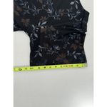 Free People  Maxi Dress Black Side Slit Size M Short Sleeve Grunge Witchy Floral‌ Photo 13