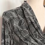 Anne Klein Black & White Print Draped Neckline Blouse Photo 2