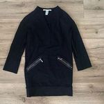 Diane Von Furstenberg diane von furstenburg ely black zip moto mini dress v-neck Photo 0