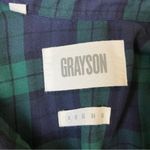 Grayson Green Plaid Short Sleeve Popover Blouse Blue Photo 5