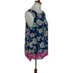 J Jill Floral Blouse Medium Sleeveless Cottagecore Coastal Grandmother Photo 1