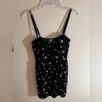 AUW Halter Top Dress Womens Large Black Floral Design Straps Pullover Summer Photo 10