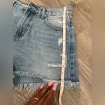 Elan  Frayed Hem Blue Jean Shorts Photo 3