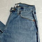 Levi's Re/Done Straight Leg Denim Jeans Blue Exposed Zipper Raw Hem Size 25 Retro Photo 10