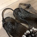 Coach ‎ Jelly Hilda Beaded Thong Flat Slingback Sandla black silver size 9 Photo 2
