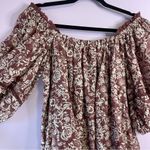 Olivaceous Avery Dress Boho Western Floral Lace Puff Short Sleeve Mini Medium Photo 12