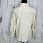 Pendleton  Shaped Fit Button Up Shirt Sz 10 Petite Tan White Striped Long Sleeve Photo 7
