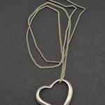 None Vintage Sterling Silver Chain and Open Heart Pendant Necklace 18" Valentine Gift Photo 3
