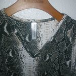 Giddy Up Glamour  L Snake Print in Gray Cold Shoulder Poncho Style Tunic Top Photo 4