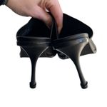 Free People - NWOB Leila Leather Black Heeled Mule Sz 37/7 Photo 7