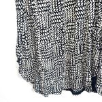 Lucky Brand Tan & Black Printed Linen Blend Drawstring Knee-length Dress Photo 4