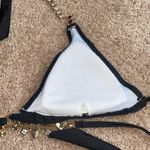 Black Bikini with Gold Chain Accents bling gem pieces size medium scrunch butt Photo 11