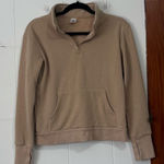 Senita Athletics Senita Hailey Tan Cropped Quarter Zip Sweatshirt XS Photo 0