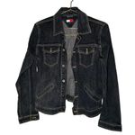 Tommy Hilfiger Vintage Black Button Front Pockets Denim Jacket Size Large Photo 0