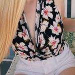 Free People Black Floral Bodysuit Photo 1