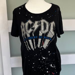 Chaser  AC DC Let There Be Rock Graphic T Shirt Distressed Splatter Black M Photo 0