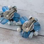 Vintage Clip On Earrings Large Statement Blue Tones Stamped W Germany Photo 6