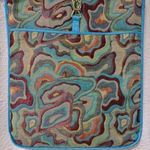 Metallic Y2K Tapestry laptop bag with gold tone decorative buckle.14" Lg 11" w Photo 0