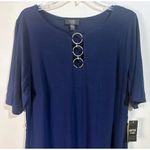 MSK Blue Plus Size Short Sleeve 3 Ring Midi Dress Size 2X NWT Photo 1