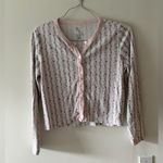 Roller Rabbit Heart Vine Nessa Cardigan in Rose Pink Size Medium Pima Cotton Photo 2
