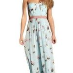 BCBGMAXAZRIA Amber Pearl Blue Floral Strapless Silk Maxi Dress Women’s US 4 Photo 0