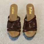 Reba Women's  Leather Brown Tan Clog Heels Size 8 GUC #CL-16 Photo 2