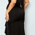 PRETTYLITTLETHING PLUS Black Ruffle Tank Dress Size US 18 Slit Photo 0