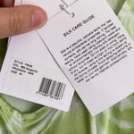 Ganni NWT  Zebra Stripe Ruched Silk Blouse in Margarita Photo 7