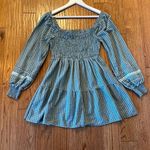 American Eagle  green plaid smocked bust long sleeve dress small Photo 5