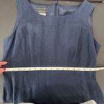 Laura Ashley Vtg Sz 12 Dress Linen Blend Midi Lagenlook Sleeveless Classic Navy Photo 11