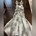 Oh Polly  Halterneck Cut Out Maxi Dress in leopard sheer Print Size 2 US NWT Photo 4