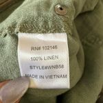 Michael Stars  | Sage Green Linen Wide Leg Ankle Length Pants | Large Photo 4