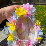 Vintage Floral Netted Wig Hat Multicolor Pink Photo 2