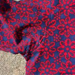 60s Coffee Break R Miss Elaine Mod Red Blue Floral Mini Dress Ditzy Daisy MEDIUM Photo 8