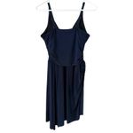 MagicSuit‎ Dress Swim Cover Up Ruched V Neck Black Lined Size 10 Blue Photo 1