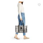 Pajar ‎ Quilted Tote Bag Metallic Silver Lightweight Travel Gym Weekend OS Photo 3