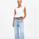 Madewell NWT Bubble Cotton Linen Blend Tee in White - Size: Extra Small Photo 12