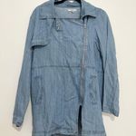 FATE full zip chambray light jacket sweater tencel lightweight size small Blue Photo 0